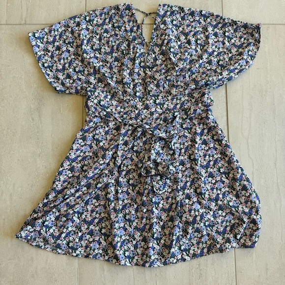 Flower Print Summer Mini Flare Dress Size M - Picture 5 of 13